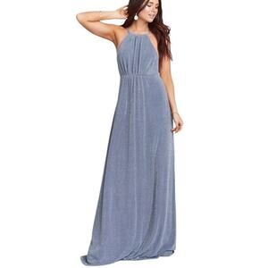Show Me Your Mumu Amanda Maxi Dress in Dancing Queen Shine Smoke, Medium NWT